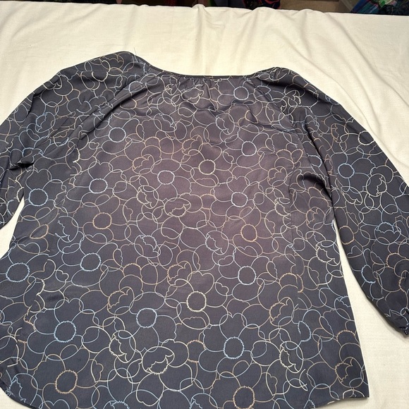 Gap, Blue printed, polyester/silky blouse with elastic sleeves - Picture 5 of 5